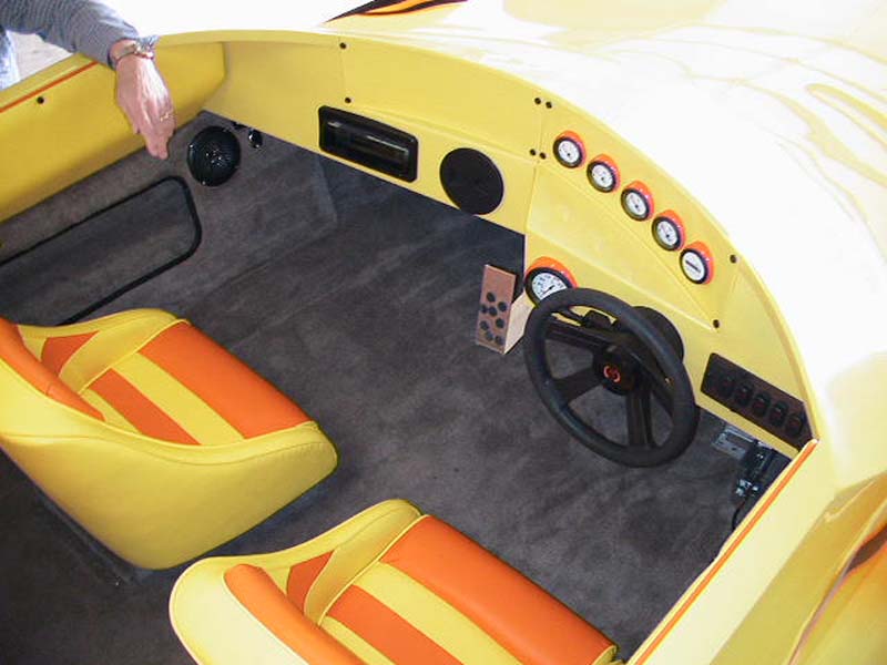 cockpit of yellow boat